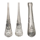Kaiser-Huldigungs-Festschie&szlig;en der nieder&ouml;sterr. Sch&uuml;tzenvereine 1910 - dreiteiliges Silberbesteck in Etui als Ehrenpreis