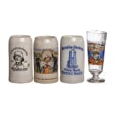 Drei Kr&uuml;ge und ein Wei&szlig;bierglas Bayerisches Milit&auml;r, Anfang 20. Jhd.