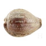 Beschnitzte Tigerschnecke (Cypraea tigris), deutsch, 19. Jhdt.