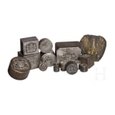 Collection of 14 heavy forming punches