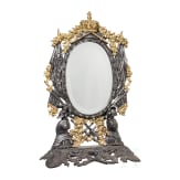 Cast iron trophy mirror, 19th century