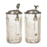 Two glass mugs with portraits of rulers, World War I