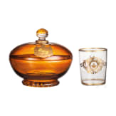 Wasserglas mit K&ouml;nigskrone und Golddekor