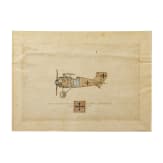 Ernst Udet - Zeichnung einer "Siemens-Schuckert D. III der Kaiserlich Deutschen Luftstreitkr&auml;fte - Jagdstaffel 4 Metz 1918", datiert und signiert 1926