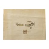 Ernst Udet - Zeichnung einer "Albatros B.II der Kaiserlich Deutschen Luftstreitkr&auml;fte - Ostdeutsche Albatros-Werke 1916", datiert und signiert 1922