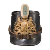 A Bavarian shako M 1895 for J&auml;ger, a dagger and three documents