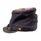 American Civil War cap (copy), one certificate and four old dollar bills