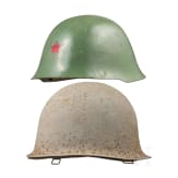 Two steel helmets, USA and China