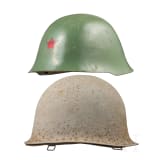 Two steel helmets, USA and China