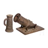 Zwei schwere, eiserne Standb&ouml;ller, deutsch, um 1800