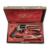 Perkussionsrevolver im Kasten, Auguste Francotte, Adams Patent, Liege, Belgien, um 1860