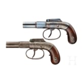 Ein Paar Allen & Thurber D.A. Bar Hammer Pistols im Kasten, USA, um 1850