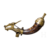Z&uuml;ndkrautflasche mit Radschlossschl&uuml;ssel, deutsch, um 1580