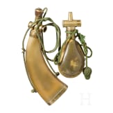 Pulverhorn und Pulverflasche, s&uuml;ddeutsch/&ouml;sterreichisch, 19. Jhdt.