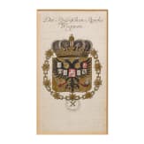 Vergoldete Grafik des kaiserlichen Doppeladlers, 19. Jhdt.
