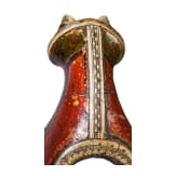 A painted and bone-inlaid Persian saddle, 19th century