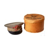 An Officers General Rank Visor Cap with Storage Box