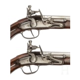 A rare pair of flintlock holster pistols made for superimposed loads, from the armoury of the Princes of Salm-Reifferscheidt-Dyck, northern German or Dutch, circa 1660