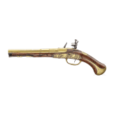 A splendid fire-gilt flintlock pistol by Jean Brion &agrave; Paris, circa 1710