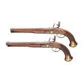A pair of flintlock pistols, Meckel in Schwerin, circa 1730 and later
