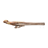Silbereingelegte und geschnittene Steinschlosspistole, Morgenstern, Ellingen/Bayern, um 1760