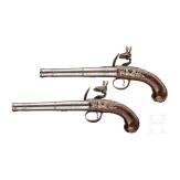 A pair of British Queen Anne flintlock pistols, Wilson (London), circa 1760