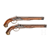 A pair of percussion pistols by Johann Christoph Kuchenreuter, Steinweg near Regensburg, ca. 1780