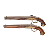 A pair of percussion pistols by Johann Christoph Kuchenreuter, Steinweg near Regensburg, ca. 1780