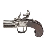 An English four-barreled box-lock pistol, circa 1800