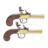 Ein Paar Steinschlossterzerole mit Bronzel&auml;ufen, fl&auml;misch, um 1800