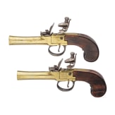 Ein Paar Steinschlossterzerole mit Bronzel&auml;ufen, fl&auml;misch, um 1800
