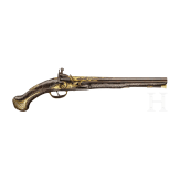 An Ottoman gold-damascened flintlock pistol (Kubur), circa 1800