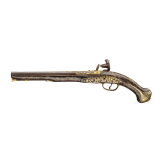 An Ottoman gold-damascened flintlock pistol (Kubur), circa 1800