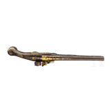 An Ottoman gold-damascened flintlock pistol (Kubur), circa 1800