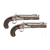 A pair of percussion pistols with spring-loaded bayonets, Antonio Vianna, Porto, circa 1820
