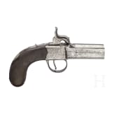 A double-barreled volley pistol by William Powell in Birmingham, circa 1840