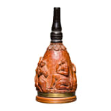 A carved boxwood priming flask, German, ca. 1700
