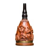 A carved boxwood priming flask, German, ca. 1700