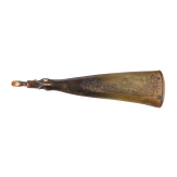An engraved German powder flask, 18th century