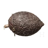 A Dutch-Colonial, probably Indonesian coconut powder horn, 19th century