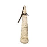 A German silver-mounted powder flask of ivory, mid-19th century