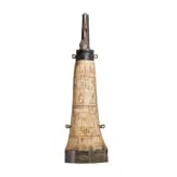 A fine Italian powder-flask made of cow bone, historicism in the style of the Renaissance around 1580, 19th century