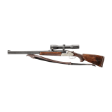An over-and-under Scheiring-D&uuml;sel combination rifle with insert barrel and Schmidt & Bender scope
