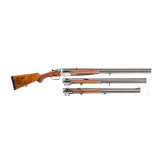 A Merkel over-and-under rifle with Zeiss scope, interchangeable O/U combination barrel with Zeiss scope, interchangeable O/U shotgun barrel
