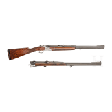 A cased O/U rifle FN Mod. Express with Hertel & Reuss scope and interchangeable O/U rifle barrel with Hertel & Reuss scope