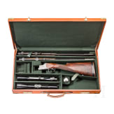 A cased O/U rifle FN Mod. Express with Hertel & Reuss scope and interchangeable O/U rifle barrel with Hertel & Reuss scope