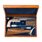 A cased deluxe Model 3 Russian First Model with engraved nickel finish