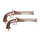 A French pair of M 1833 officer's pistols, 2nd model