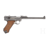 Lange Pistole 08, DWM 1917, mit nummerngleichem Brett und Tasche