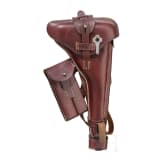 Lange Pistole 08, DWM 1918, mit Brett und Tasche